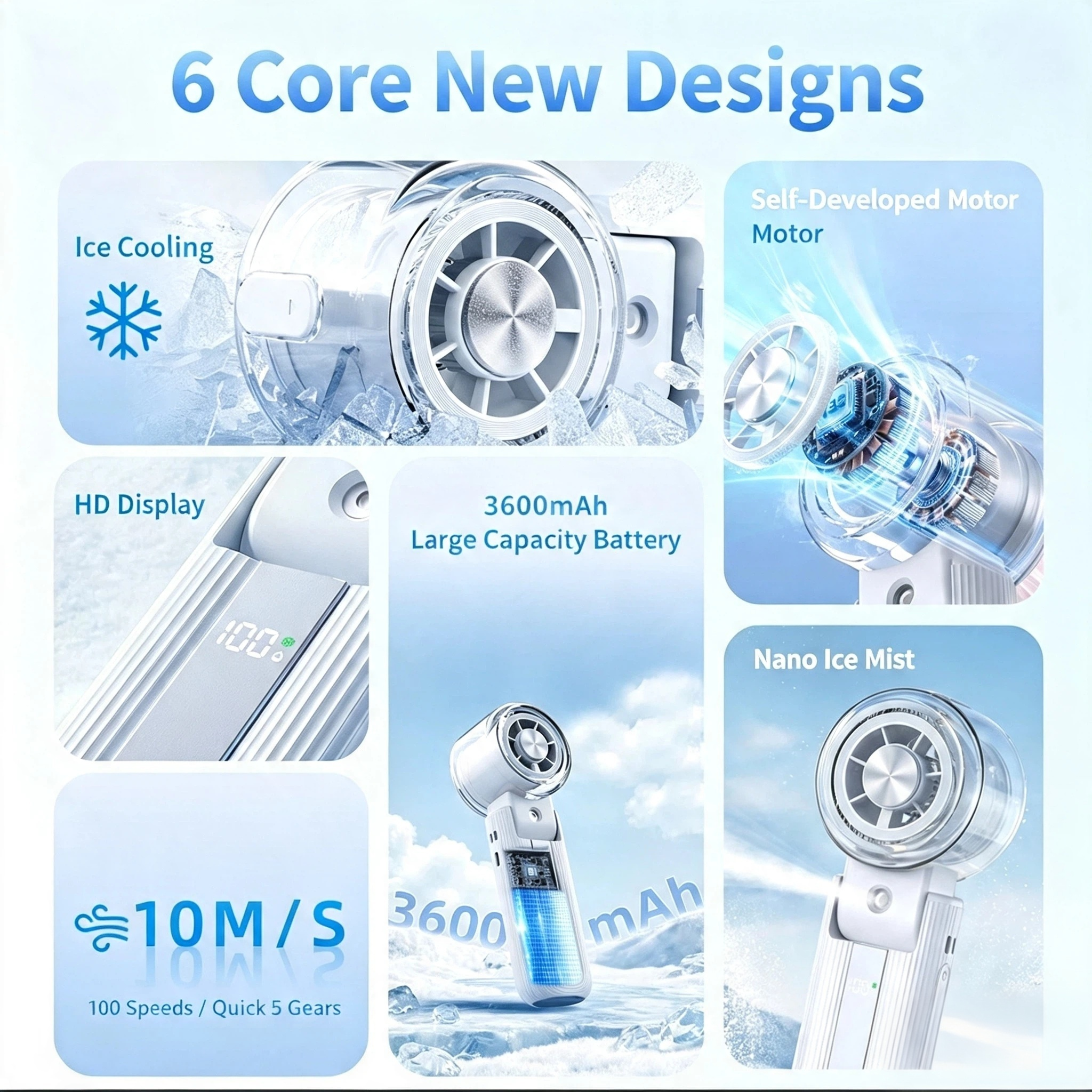 Portable Ice Mist Cooling fan